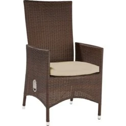Gartensessel Davenport II Mit Verstellbarer Rückenlehne Aus Polyrattan Braun