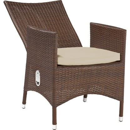 Gartensessel Davenport II Mit Verstellbarer Rückenlehne Aus Polyrattan Braun 2 Gartensessel Davenport II Mit Verstellbarer Rückenlehne Aus Polyrattan Braun – Bild 2