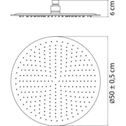 AquaSu Kopfbrause Santico Rund Edelstahl Ø 50 Cm -Haushaltswaren Geschäft 4006596722759 2177 3