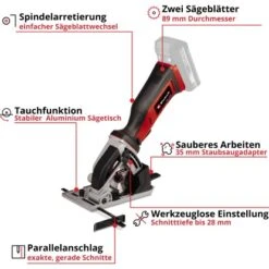 Einhell Power X-Change Akku-Mini Handkreisssäge TE-CS 18/89 Li Solo 13 Einhell Power X-Change Akku-Mini Handkreisssäge TE-CS 18/89 Li Solo -Haushaltswaren Geschäft 4006825646184 2171 03