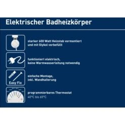 Elektrischer Badheizkörper Wuppertal Mit Programmierbarem Thermostat 600 W 13 Elektrischer Badheizkörper Wuppertal Mit Programmierbarem Thermostat 600 W -Haushaltswaren Geschäft 4007871151554 A02 010819