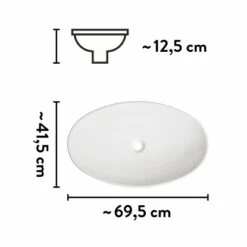 Baliv Aufsatzwaschbecken WBA-7060 Oval 70 Mm X 42 Cm -Haushaltswaren Geschäft 4007874000781 VM01 170621