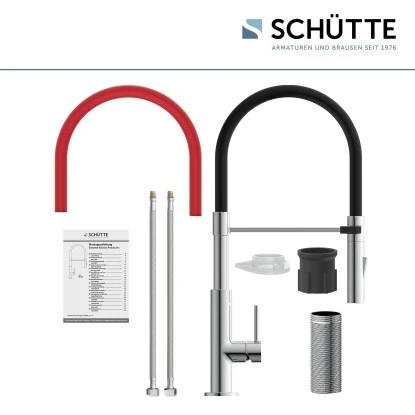 Schütte Spültischarmatur Mit Soft-Touch Schlauch Stilo Chrom-Schwarz 5 Schütte Spültischarmatur Mit Soft-Touch Schlauch Stilo Chrom-Schwarz – Bild 5
