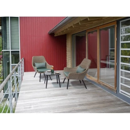 Balkonmöbel-Set Aliceville 3-teilig Polyrattan Grün-Grau 2 Balkonmöbel-Set Aliceville 3-teilig Polyrattan Grün-Grau – Bild 2