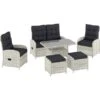 Lounge-Set Kalgan 6-teilig Wicker Eisgrau (B-Ware)