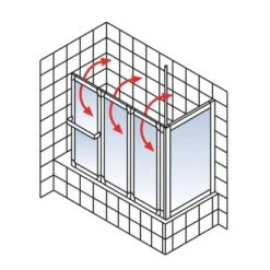 Schulte Komfort Badewannenfaltwand+Seitenwand 128,8 X 70 X 140 Cm -Haushaltswaren Geschäft 4060991004858 5