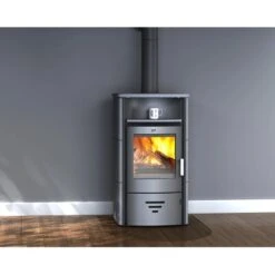 Accente Kaminofen Turin 2.0 Naturstein 6 KW Grau Mit Automatik EEK: A -Haushaltswaren Geschäft 4251787400026 2881 AB 01