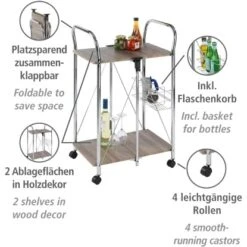 Wenko Servierwagen Liky Holzdekor Zusammenklappbar -Haushaltswaren Geschäft 686865 1068 11