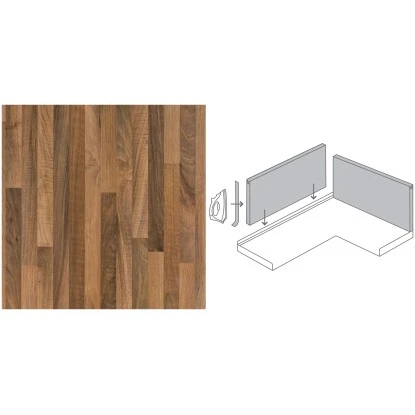 Küchenrückwand 296 Cm X 58,5 Cm Nussbaum Holznachbildung (NU 742) 2 Küchenrückwand 296 Cm X 58,5 Cm Nussbaum Holznachbildung (NU 742) – Bild 2